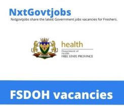 Free State Department of Health Vacancies 2022 @fshealth.gov.za