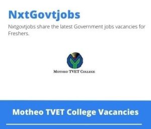 Motheo TVET College Electrical Egineering Lecturer Vacancies in Bloemfontein – Deadline 15 Jun 2023